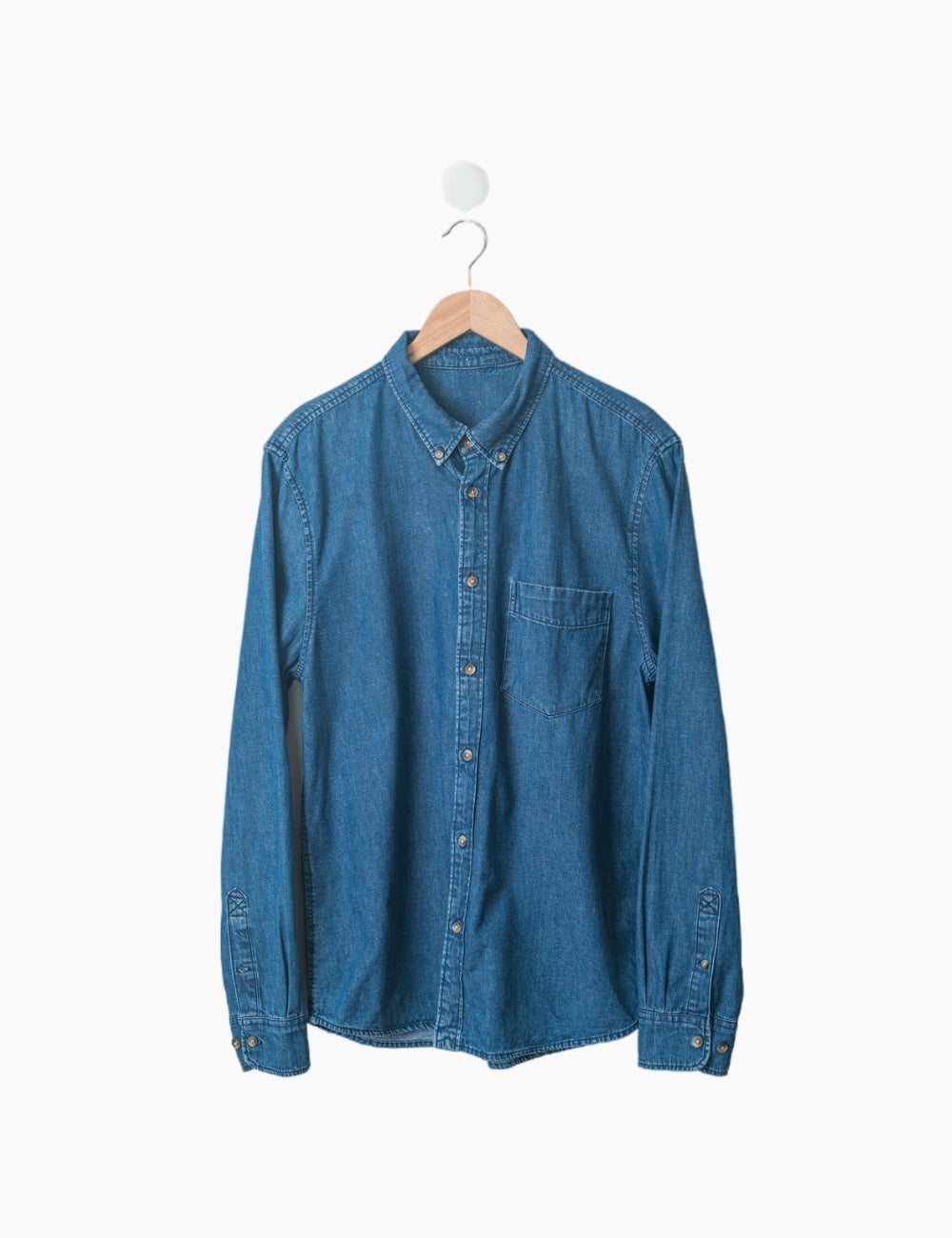 Men's Slim-fit Long-Sleeve Denim Shirt