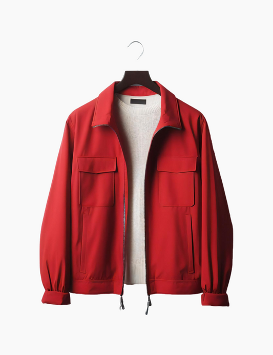 Men Red plain jacket